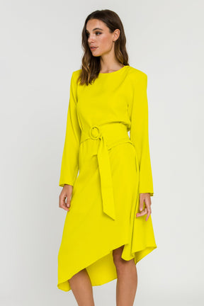 ENDLESS ROSE - Draped Dress With Belt - DRESSES available at Objectrare