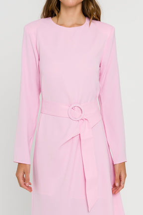 ENDLESS ROSE - Draped Dress With Belt - DRESSES available at Objectrare