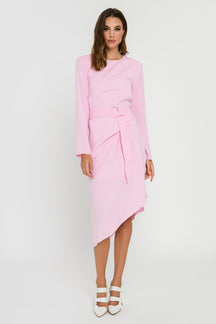 ENDLESS ROSE - Draped Dress With Belt - DRESSES available at Objectrare