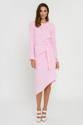 ENDLESS ROSE - Draped Dress With Belt - DRESSES available at Objectrare