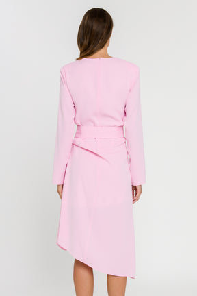 ENDLESS ROSE - Draped Dress With Belt - DRESSES available at Objectrare