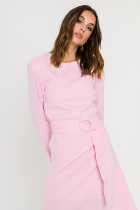 ENDLESS ROSE - Draped Dress With Belt - DRESSES available at Objectrare