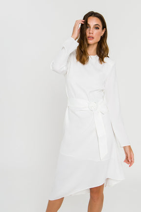 ENDLESS ROSE - Draped Dress With Belt - DRESSES available at Objectrare