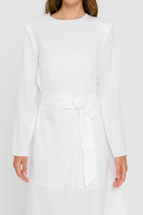 ENDLESS ROSE - Draped Dress With Belt - DRESSES available at Objectrare