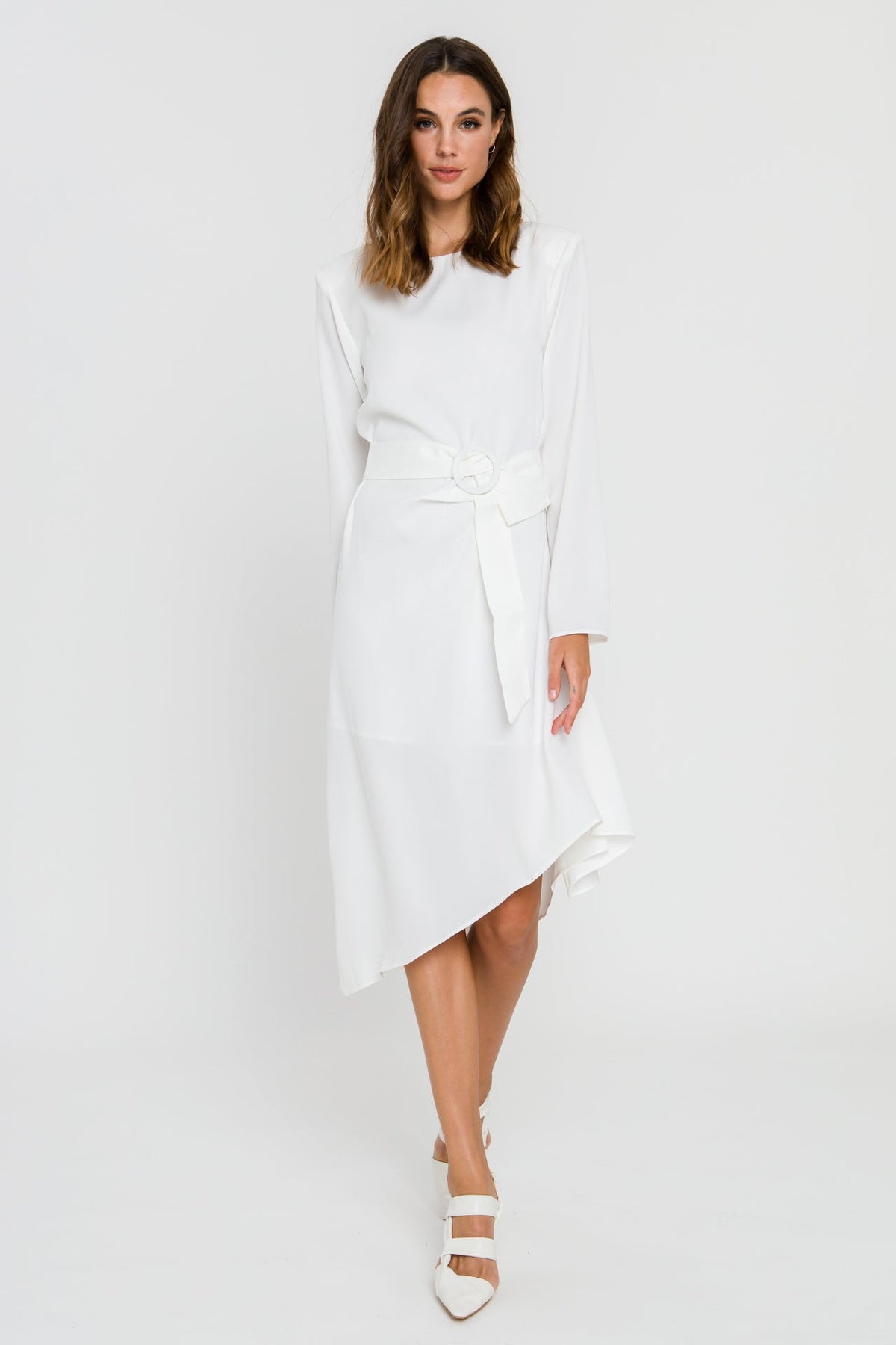 ENDLESS ROSE - Draped Dress With Belt - DRESSES available at Objectrare