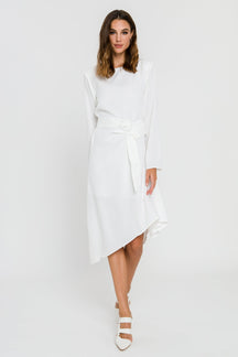 ENDLESS ROSE - Draped Dress With Belt - DRESSES available at Objectrare