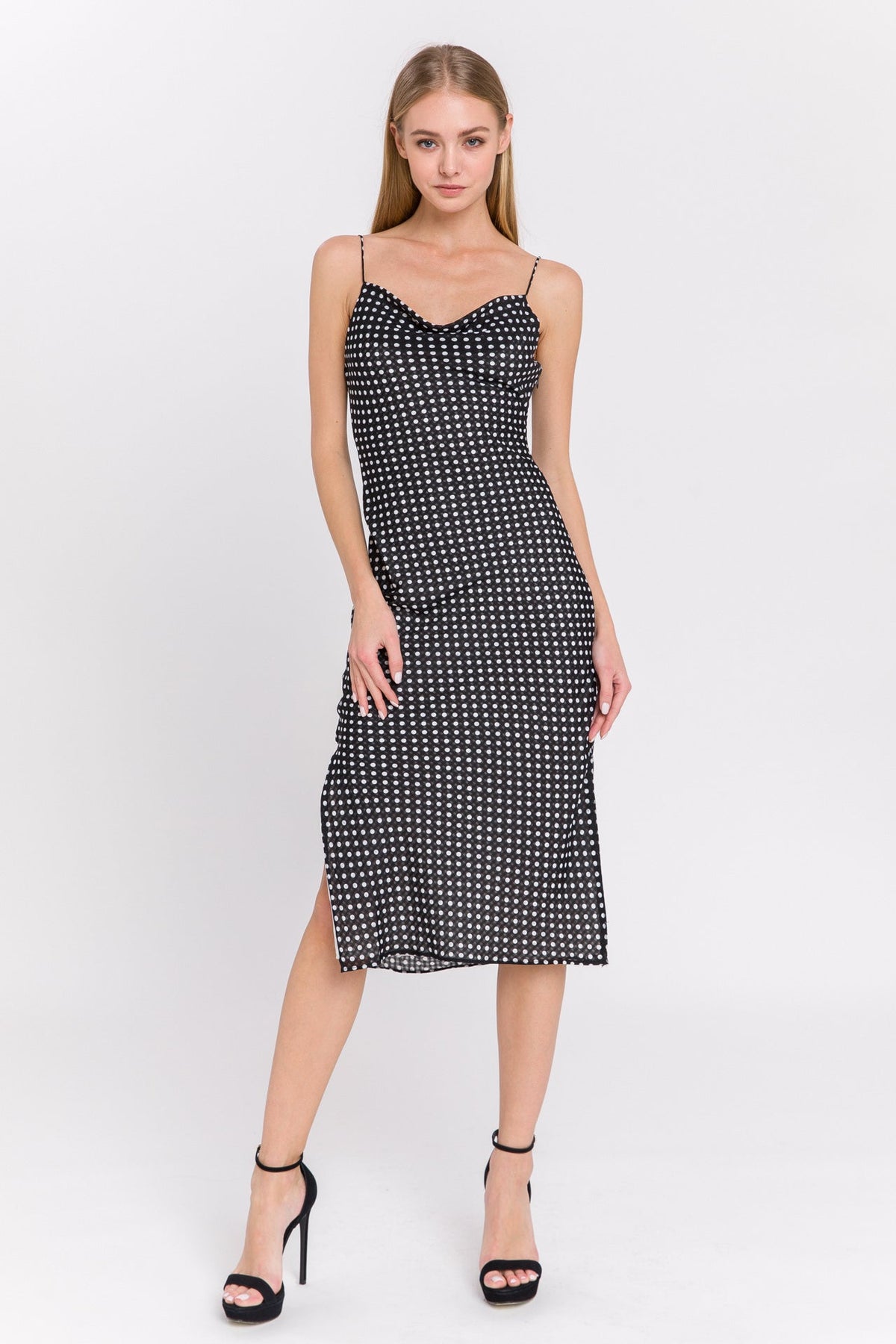 ENDLESS ROSE - Polka Dot Fitted Dress - DRESSES available at Objectrare