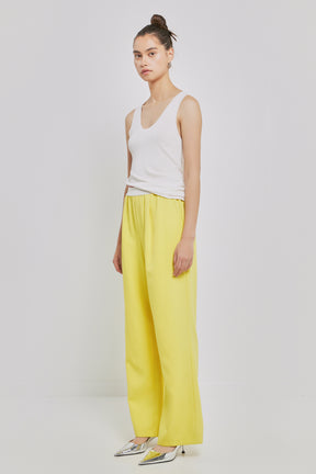 GREY LAB - Elastic Trim Wide Pants - PANTS available at Objectrare