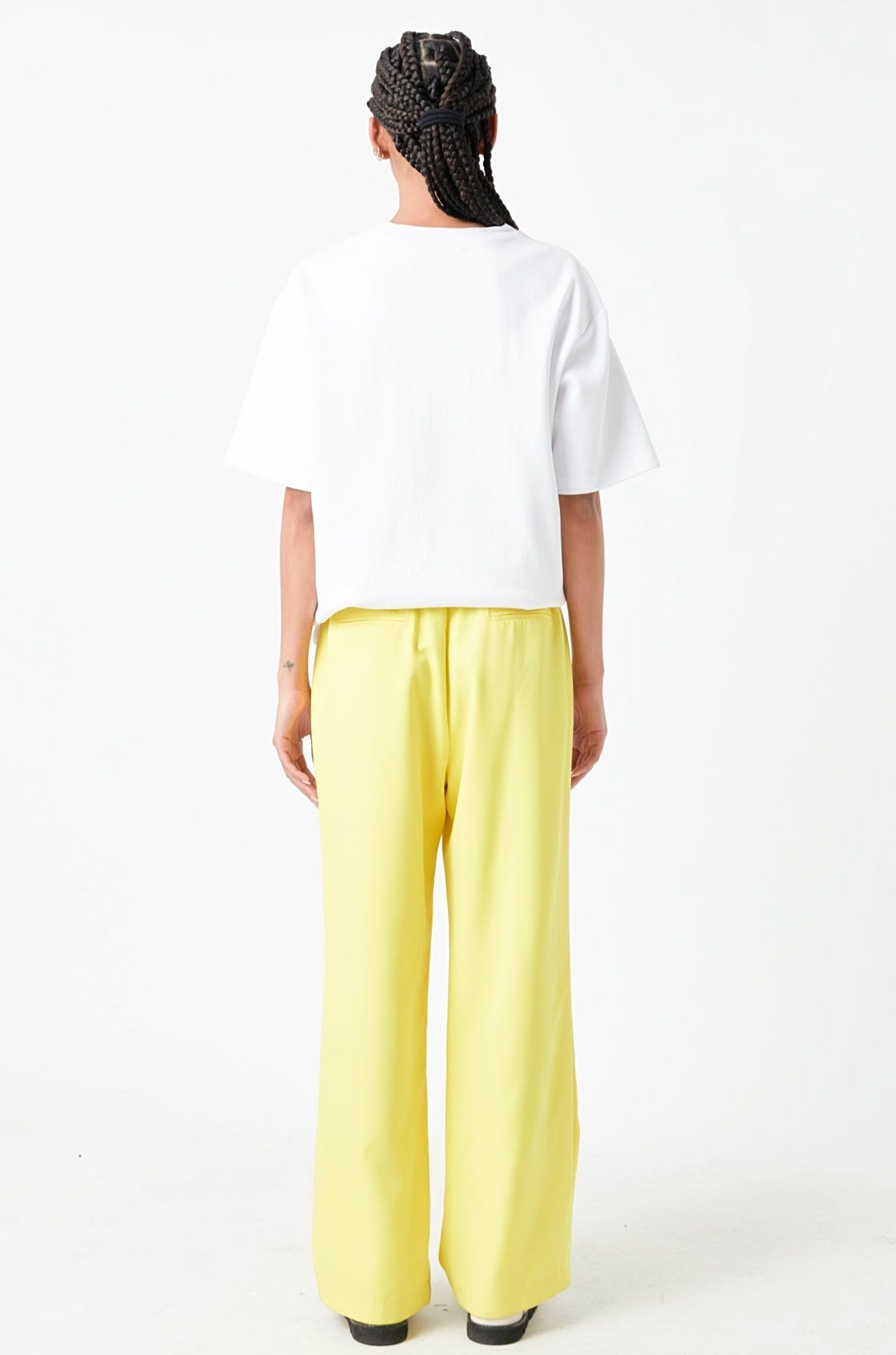 GREY LAB - Elastic Trim Wide Pants - PANTS available at Objectrare