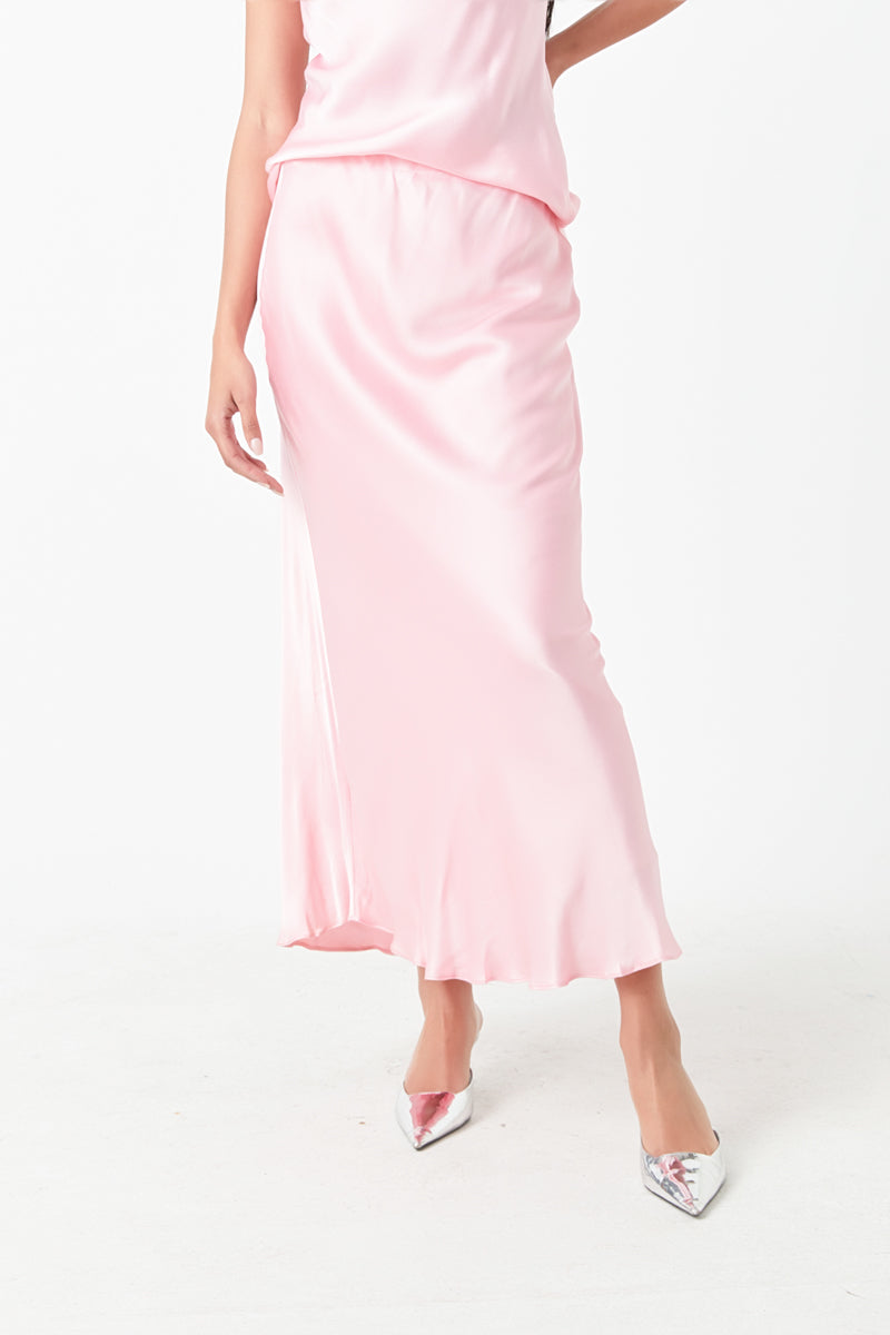 GREY LAB - Satin Maxi Skirt - SKIRTS available at Objectrare