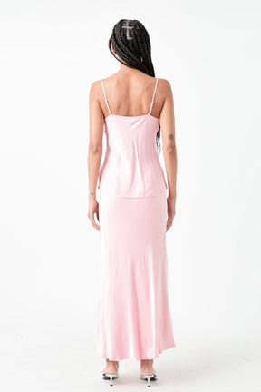 GREY LAB - Satin Maxi Skirt - SKIRTS available at Objectrare