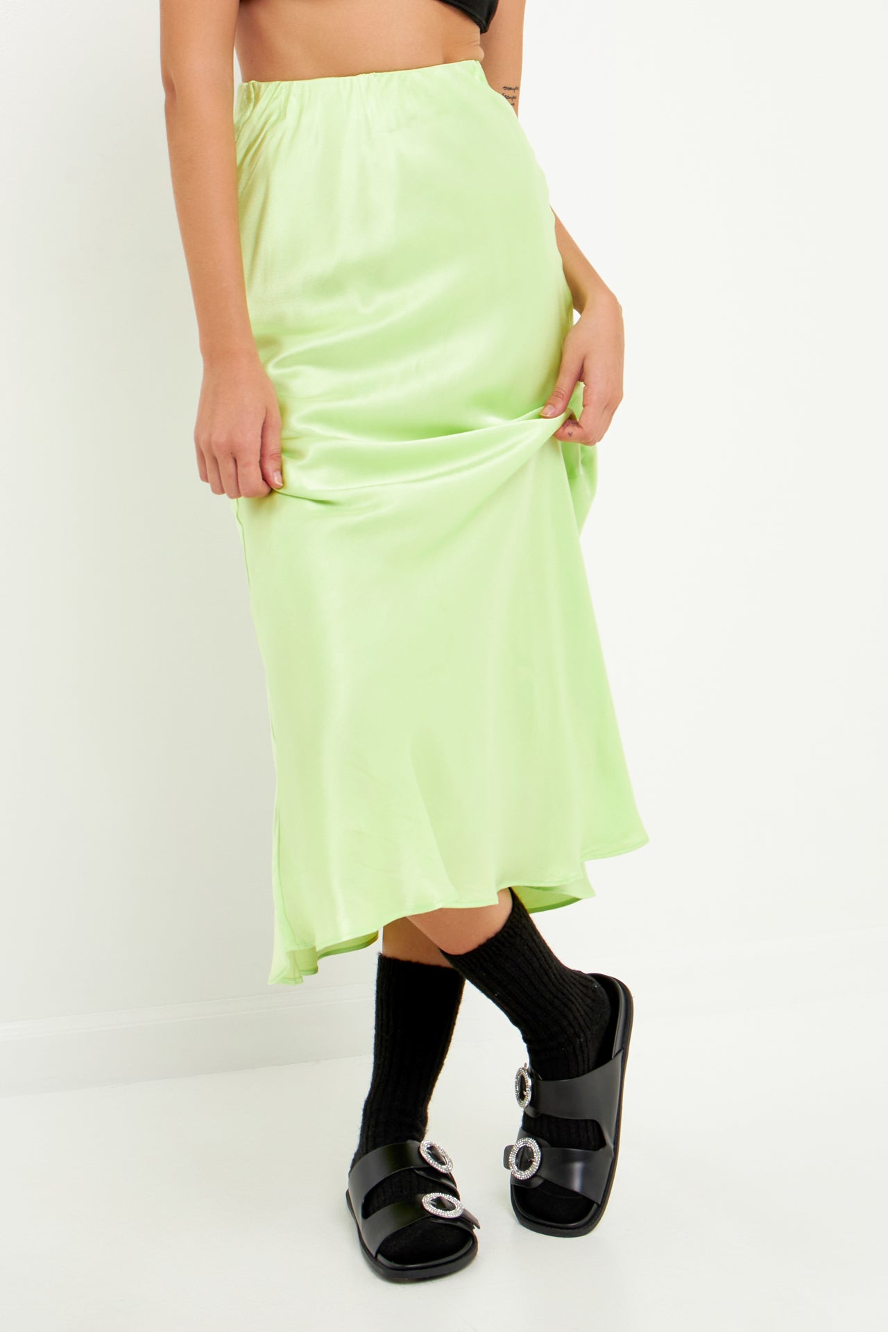 GREY LAB - Satin Maxi Skirt - SKIRTS available at Objectrare