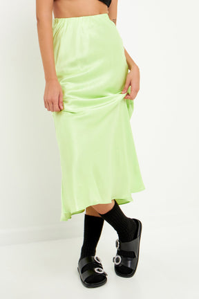 GREY LAB - Satin Maxi Skirt - SKIRTS available at Objectrare