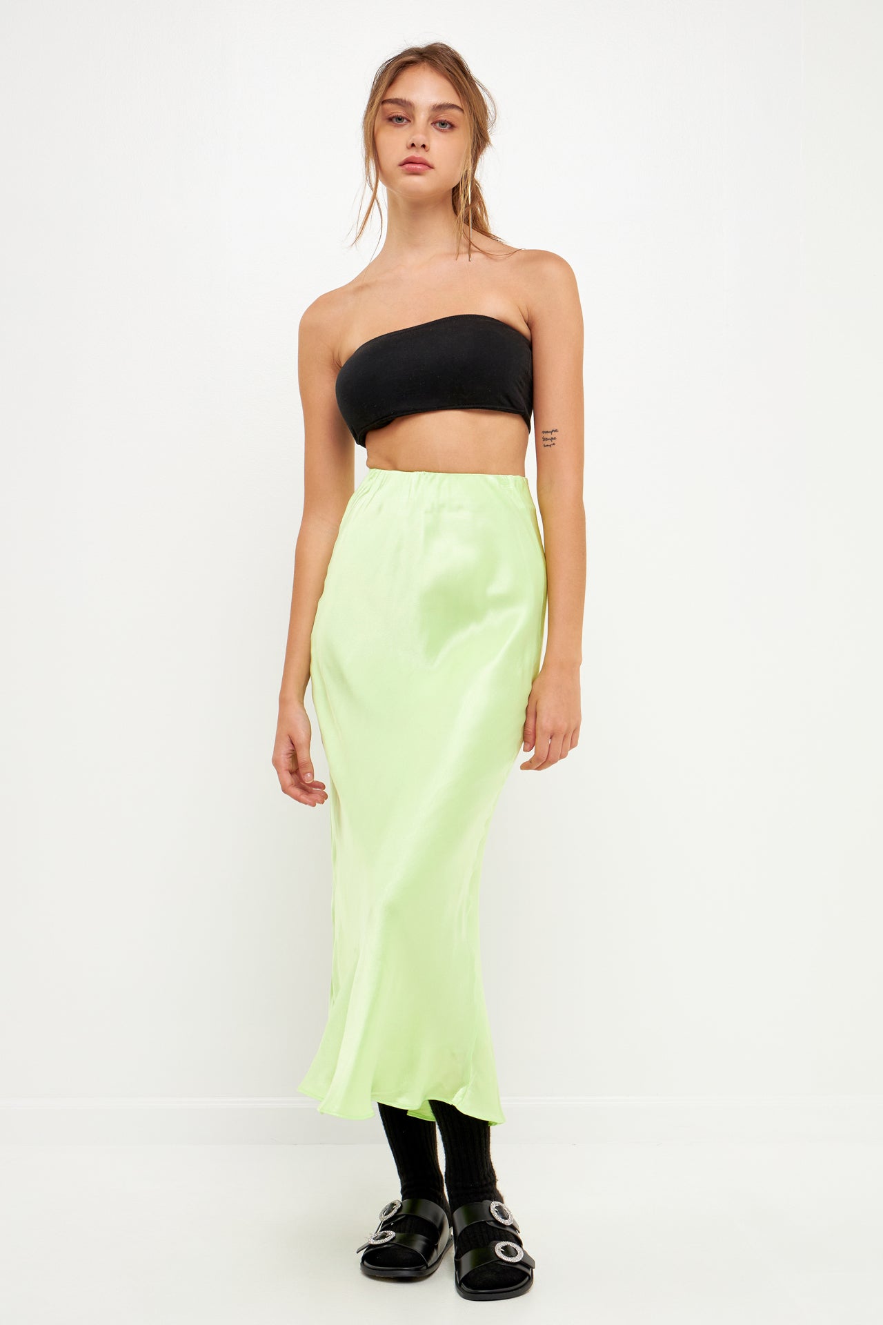 GREY LAB - Satin Maxi Skirt - SKIRTS available at Objectrare