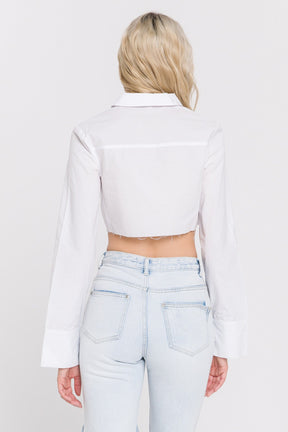 GREY LAB - Cropped Long Sleeve Shirt - TOPS available at Objectrare