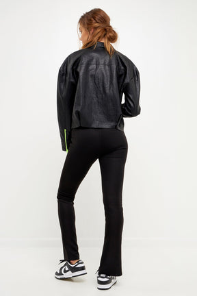 GREY LAB - Oversized Faux Leather Jacket - JACKETS available at Objectrare
