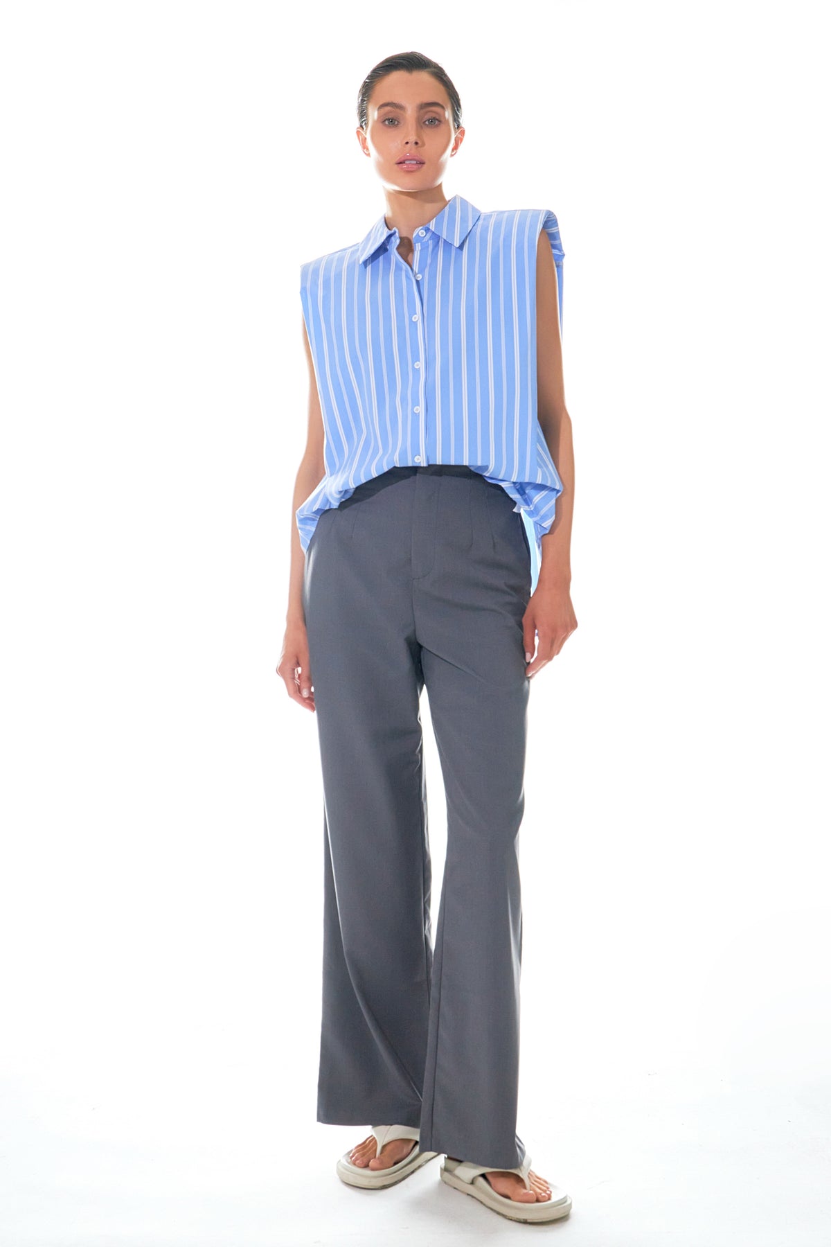 GREY LAB - High Waist Relaxed Pants - PANTS available at Objectrare