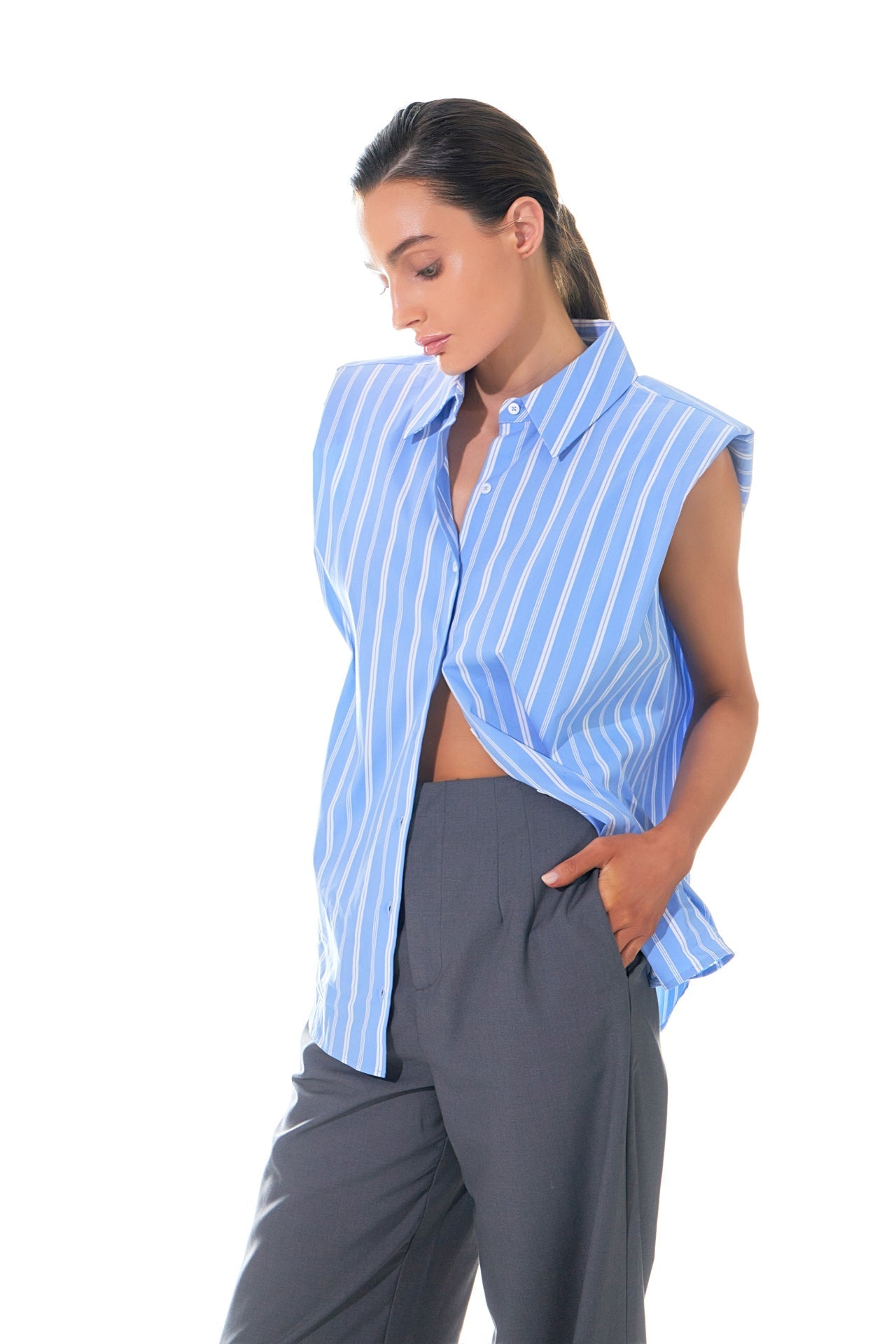 GREY LAB - High Waist Relaxed Pants - Apparel & Accessories > Clothing > Pants available at Objectrare