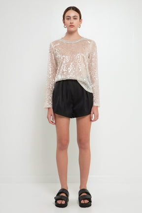 GREY LAB - Sequin Sheer Top - TOPS available at Objectrare