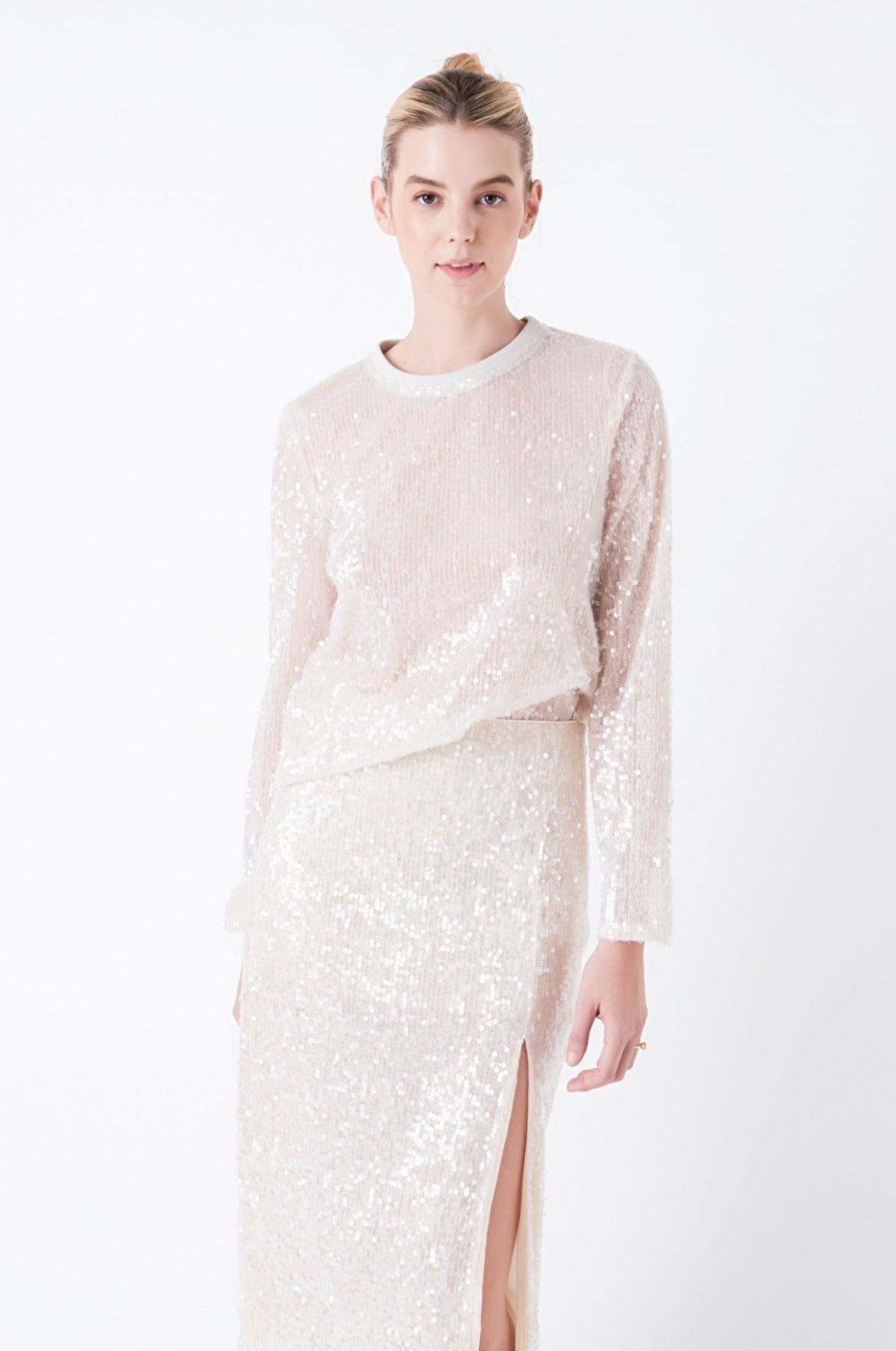 GREY LAB - Sequin Sheer Top - TOPS available at Objectrare