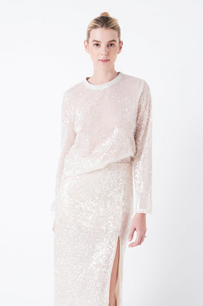 GREY LAB - Sequin Sheer Top - TOPS available at Objectrare