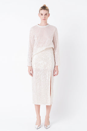 GREY LAB - Sequin Sheer Top - TOPS available at Objectrare