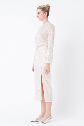 GREY LAB - Sequin Sheer Top - TOPS available at Objectrare