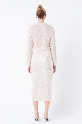 GREY LAB - Sequin Sheer Top - TOPS available at Objectrare