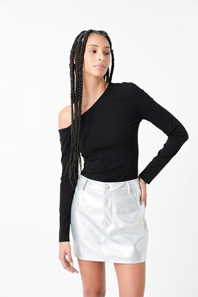 GREY LAB - Soft Knit Asymmetrical Top - TOPS available at Objectrare