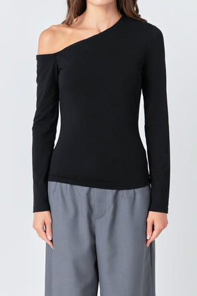 GREY LAB - Soft Knit Asymmetrical Top - TOPS available at Objectrare