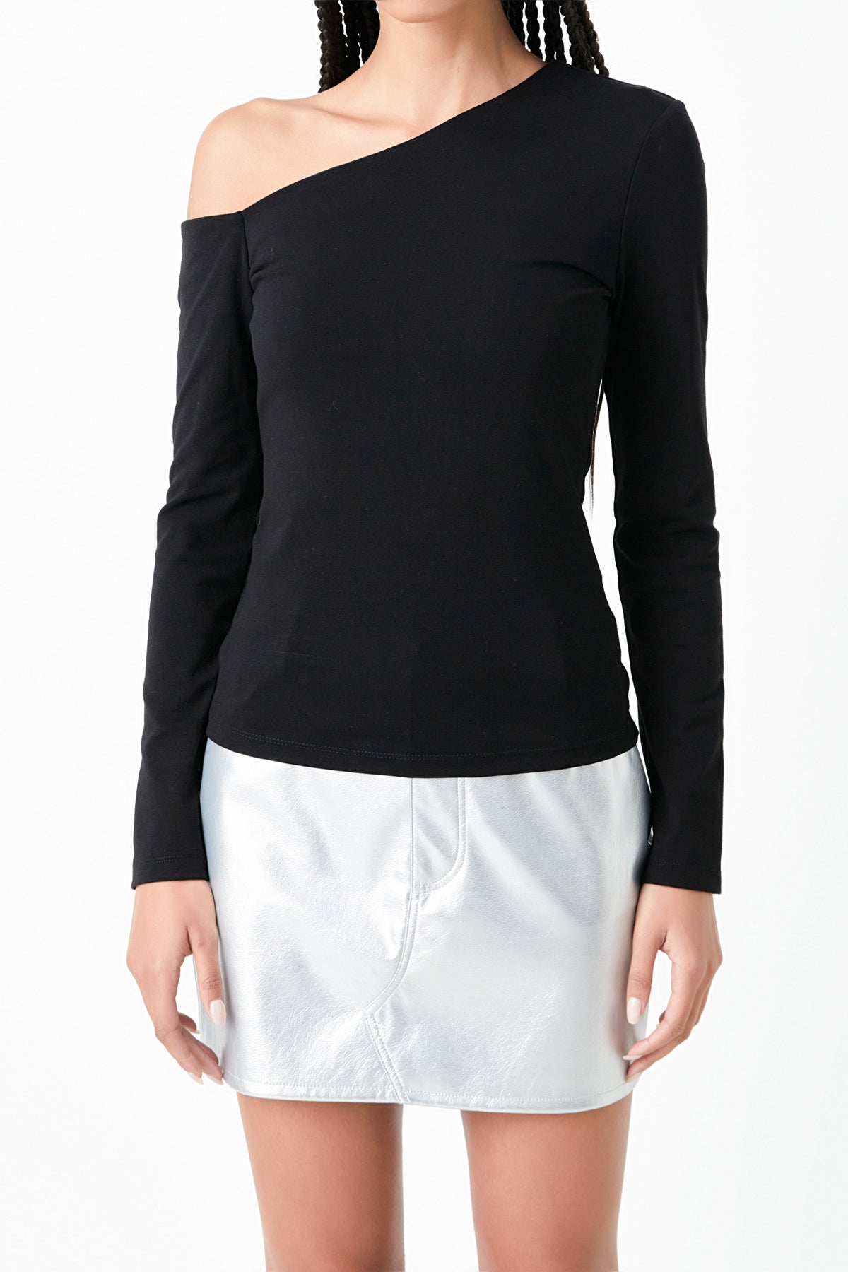GREY LAB - Soft Knit Asymmetrical Top - TOPS available at Objectrare