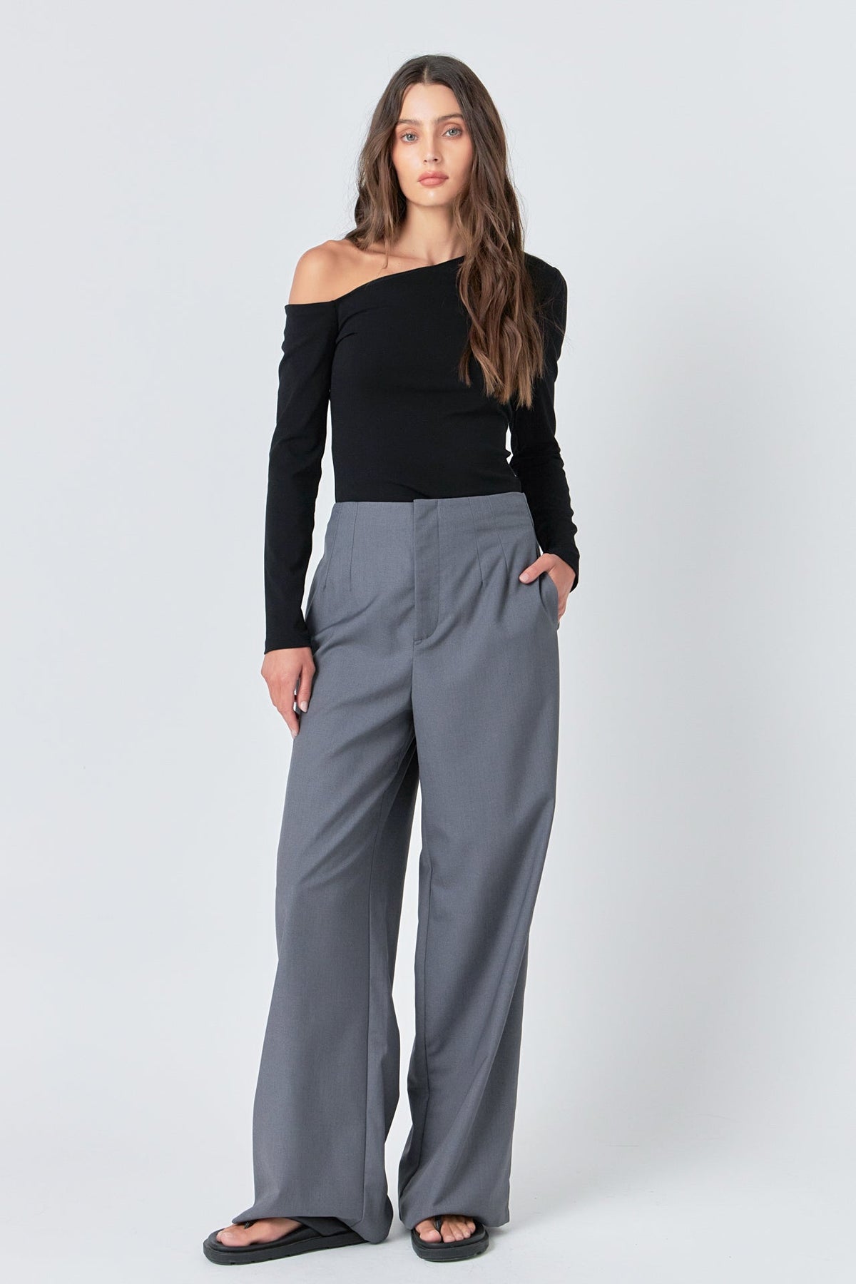 GREY LAB - Grey Lab - Soft Knit Asymmetrical Top - TOPS available at Objectrare