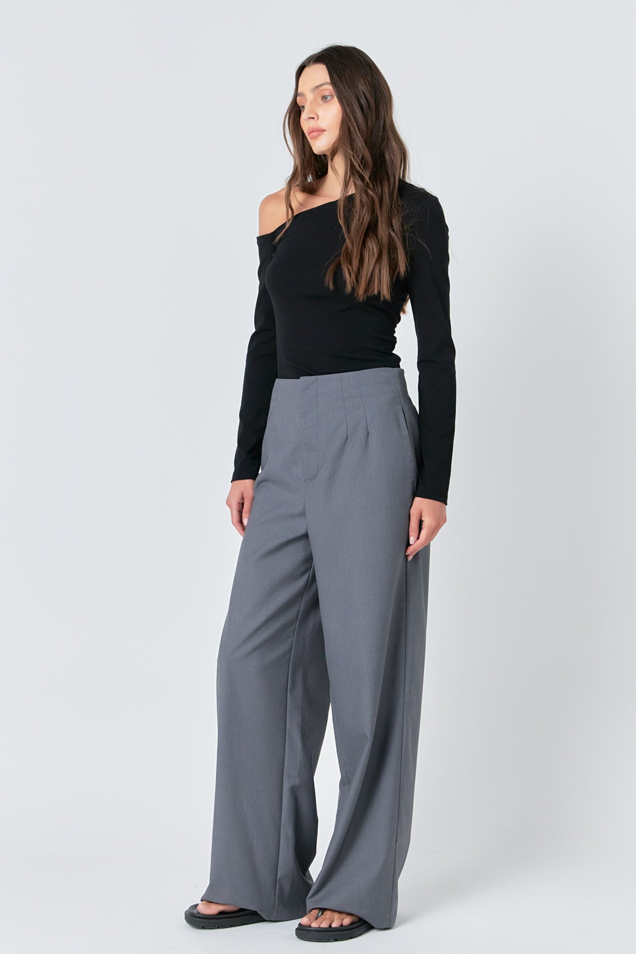 GREY LAB - Soft Knit Asymmetrical Top - TOPS available at Objectrare