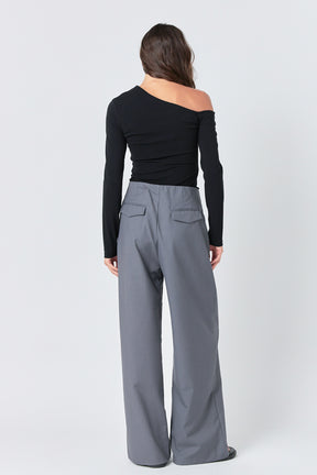 GREY LAB - Soft Knit Asymmetrical Top - TOPS available at Objectrare