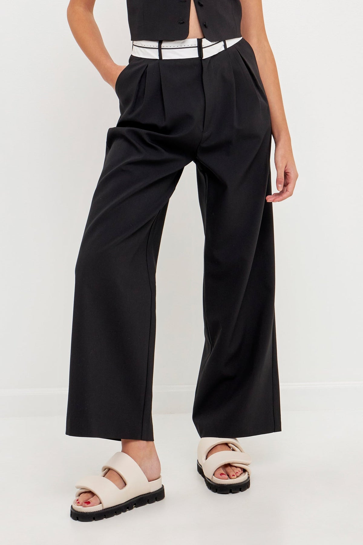 GREY LAB - Contrast Waist Pants - PANTS available at Objectrare