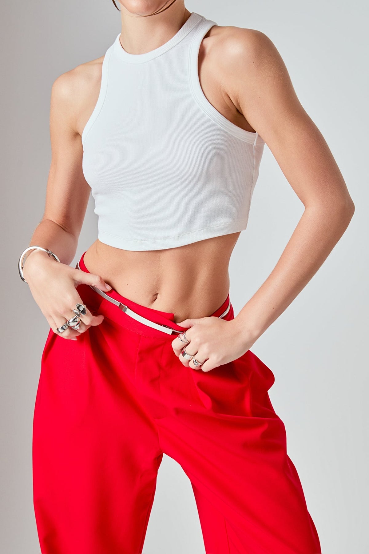 GREY LAB - Cropped Racerback Tank - CAMI TOPS & TANK available at Objectrare