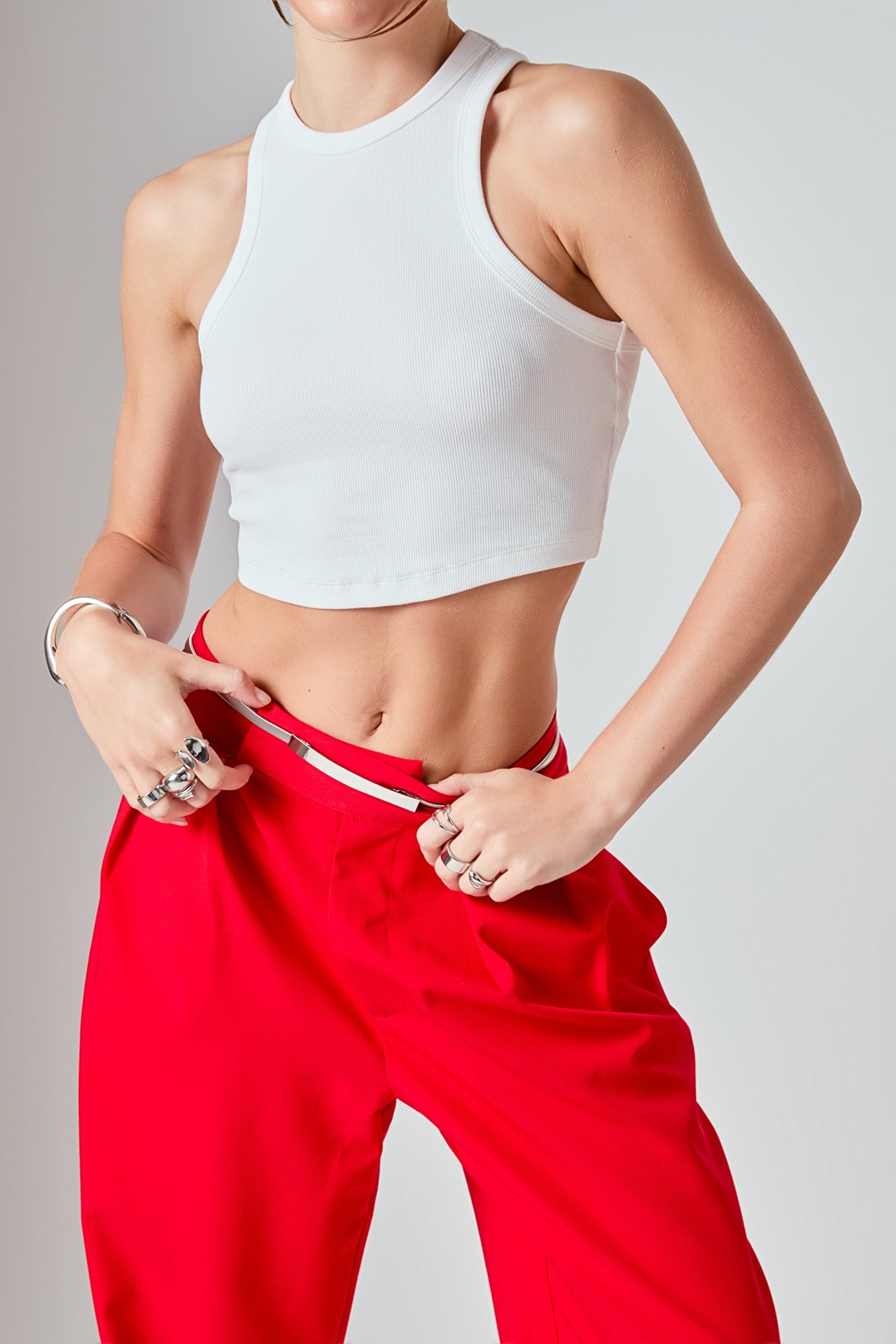 GREY LAB - Cropped Racerback Tank - CAMI TOPS & TANK available at Objectrare