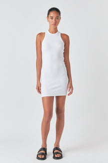 GREY LAB - Open Back Mini Rib Dress - DRESSES available at Objectrare