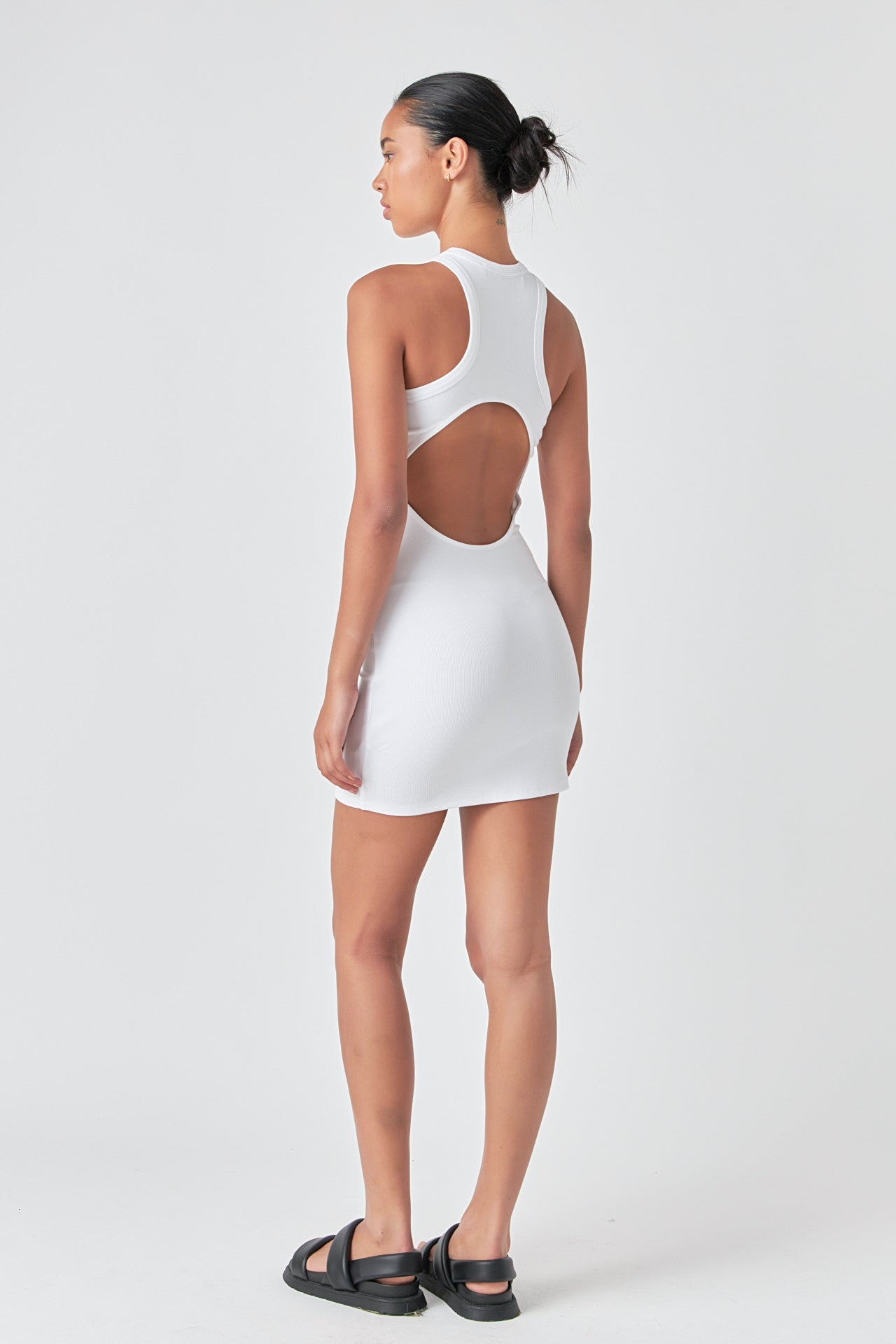 GREY LAB - Open Back Mini Rib Dress - DRESSES available at Objectrare