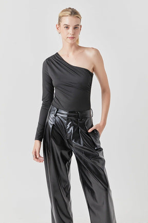 GREY LAB - Asymmetric Bodysuit - BODYSUIT available at Objectrare