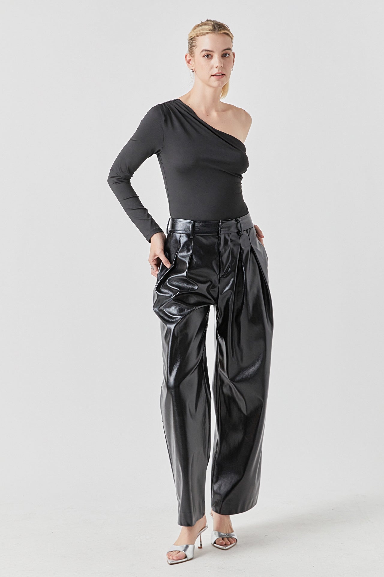 GREY LAB - Asymmetric Bodysuit - BODYSUIT available at Objectrare