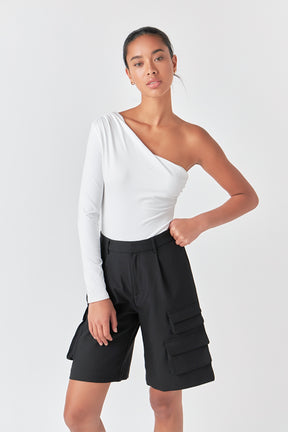 GREY LAB - Asymmetric Bodysuit - TOPS available at Objectrare