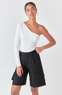 GREY LAB - Asymmetric Bodysuit - BODYSUIT available at Objectrare