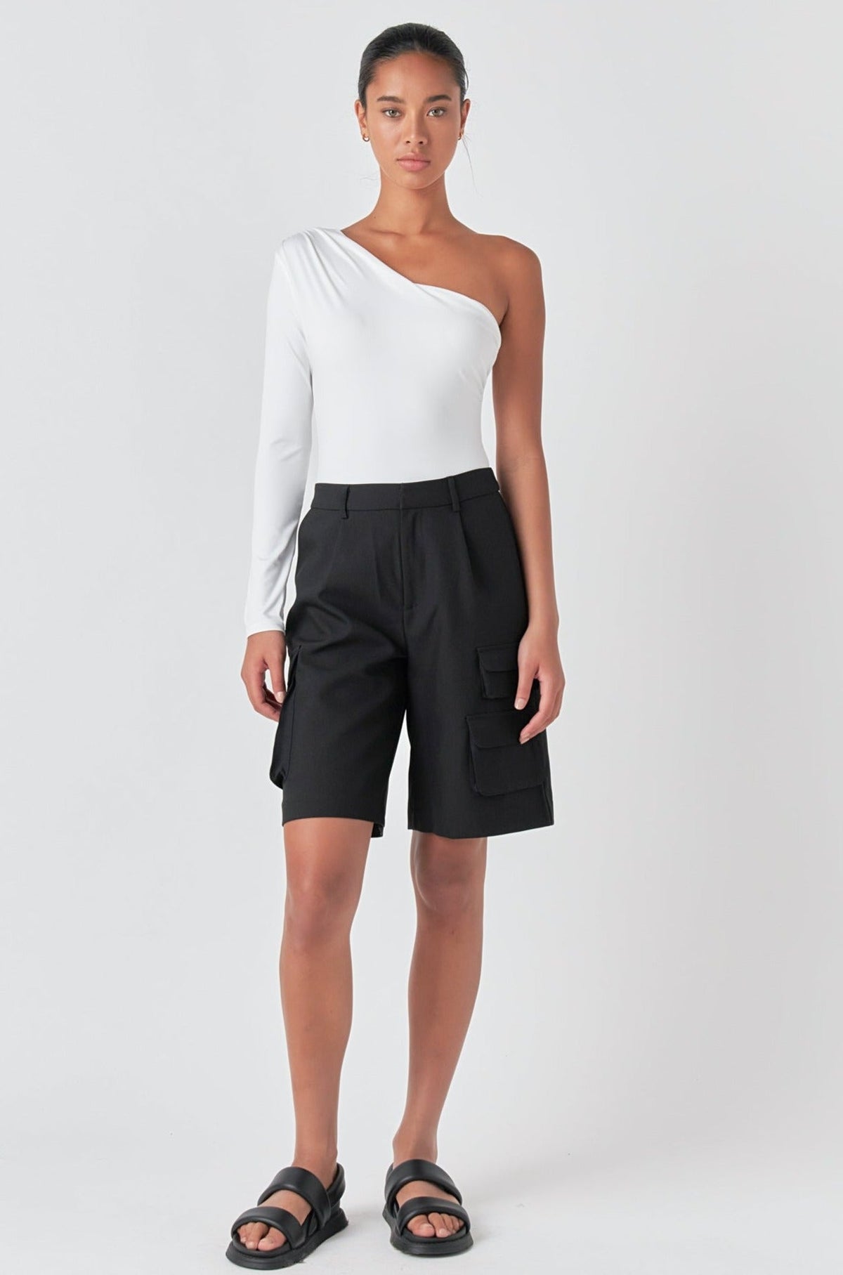 GREY LAB - Asymmetric Bodysuit - BODYSUIT available at Objectrare