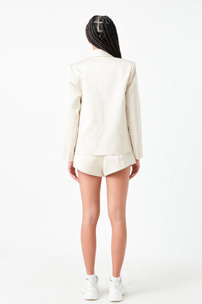 GREY LAB - One Button Satin Blazer - BLAZERS available at Objectrare