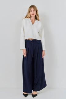 GREY LAB - Cropped V-Neck Sweater - SWEATERS & KNITS available at Objectrare