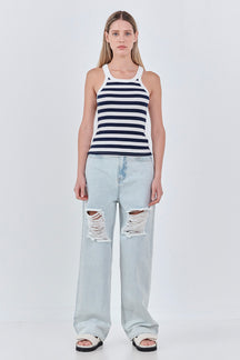 Striped Knit Tank Top