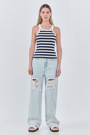Striped Knit Tank Top