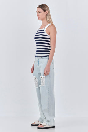 Striped Knit Tank Top