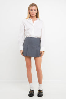 ENGLISH FACTORY - English Factory - Pleated Mid Rise Skorts - SKORTS available at Objectrare